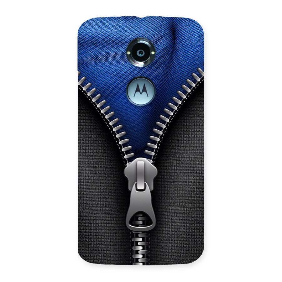 Blue Zipper Back Case for Moto X 2nd Gen