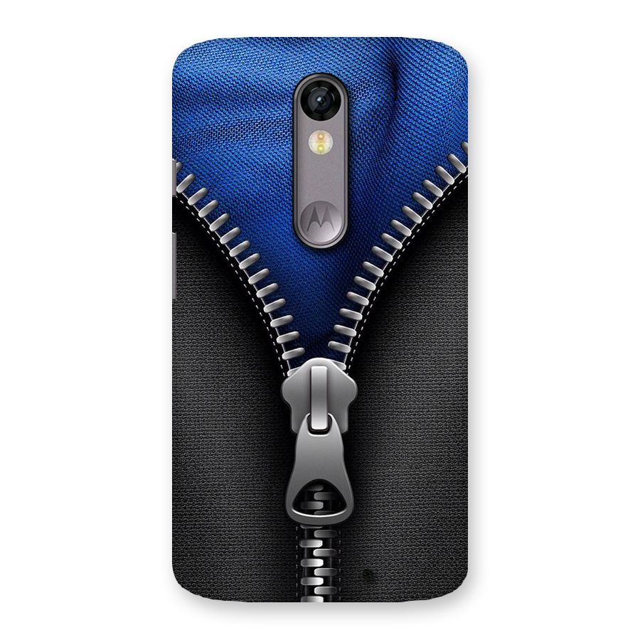 Blue Zipper Back Case for Moto X Force
