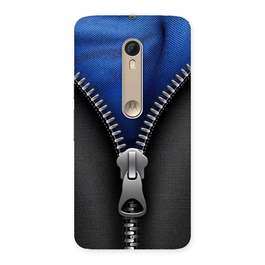 Blue Zipper Back Case for Motorola Moto X Style