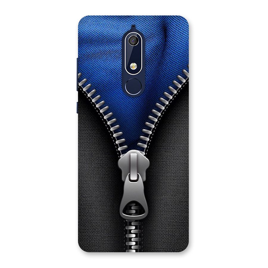 Blue Zipper Back Case for Nokia 5.1
