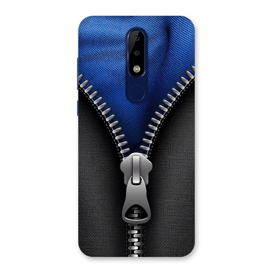 Blue Zipper Back Case for Nokia 5.1 Plus