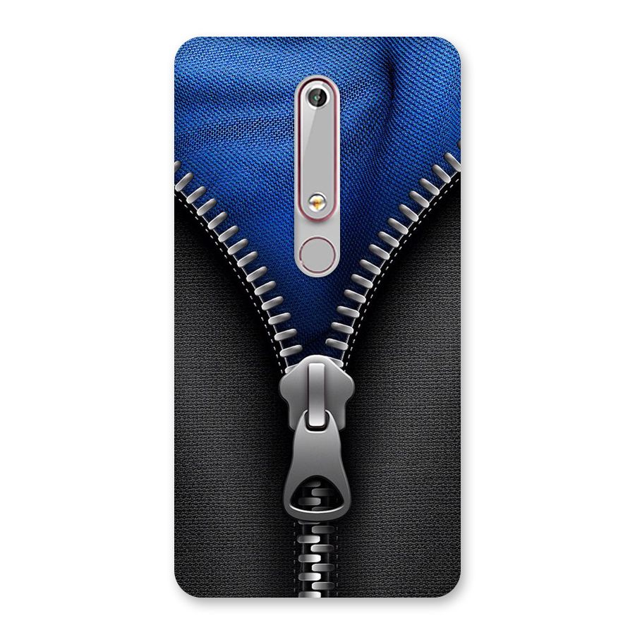 Blue Zipper Back Case for Nokia 6.1