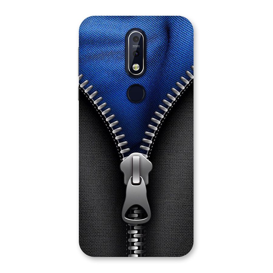 Blue Zipper Back Case for Nokia 7.1