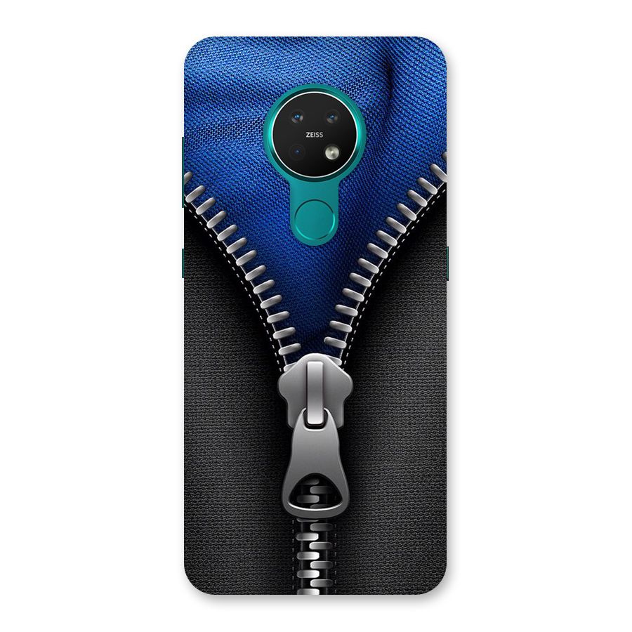 Blue Zipper Back Case for Nokia 7.2