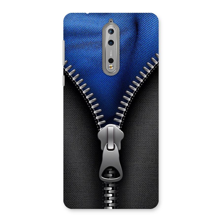 Blue Zipper Back Case for Nokia 8