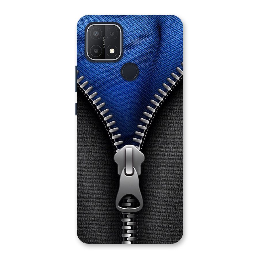 Blue Zipper Back Case for Oppo A15