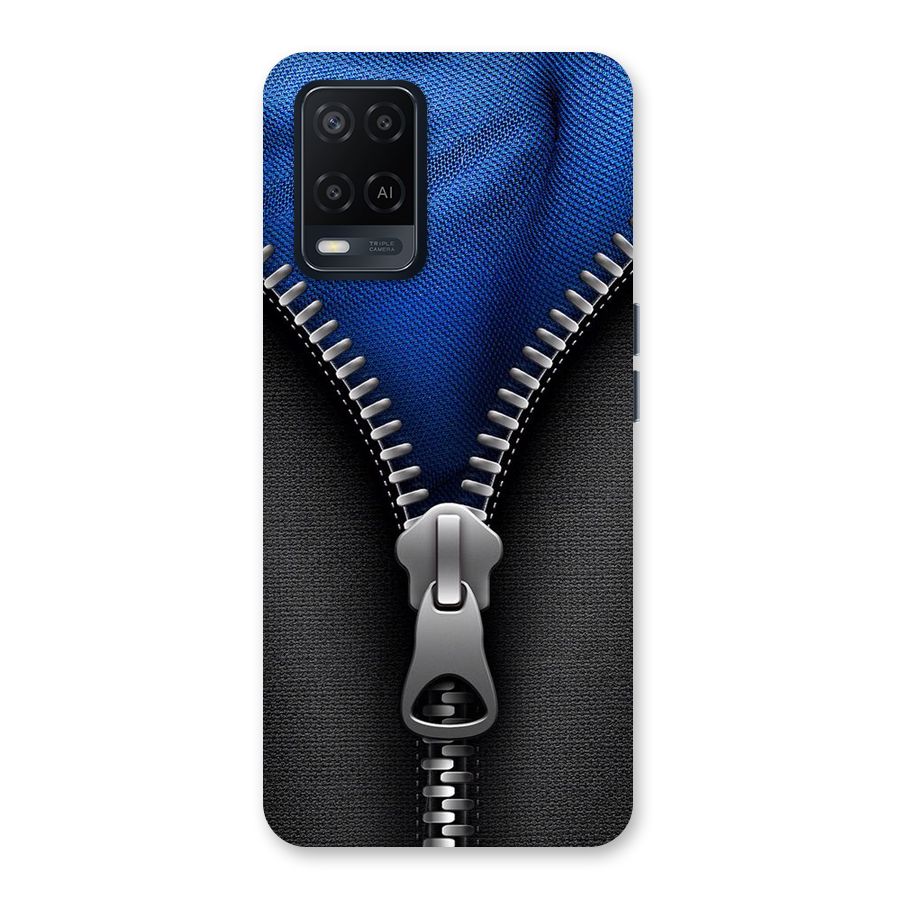 Blue Zipper Back Case for Oppo A54