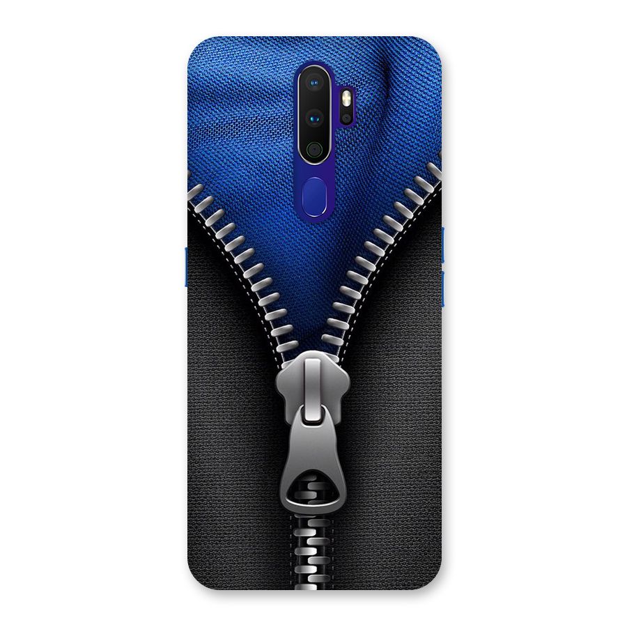 Blue Zipper Back Case for Oppo A9 (2020)