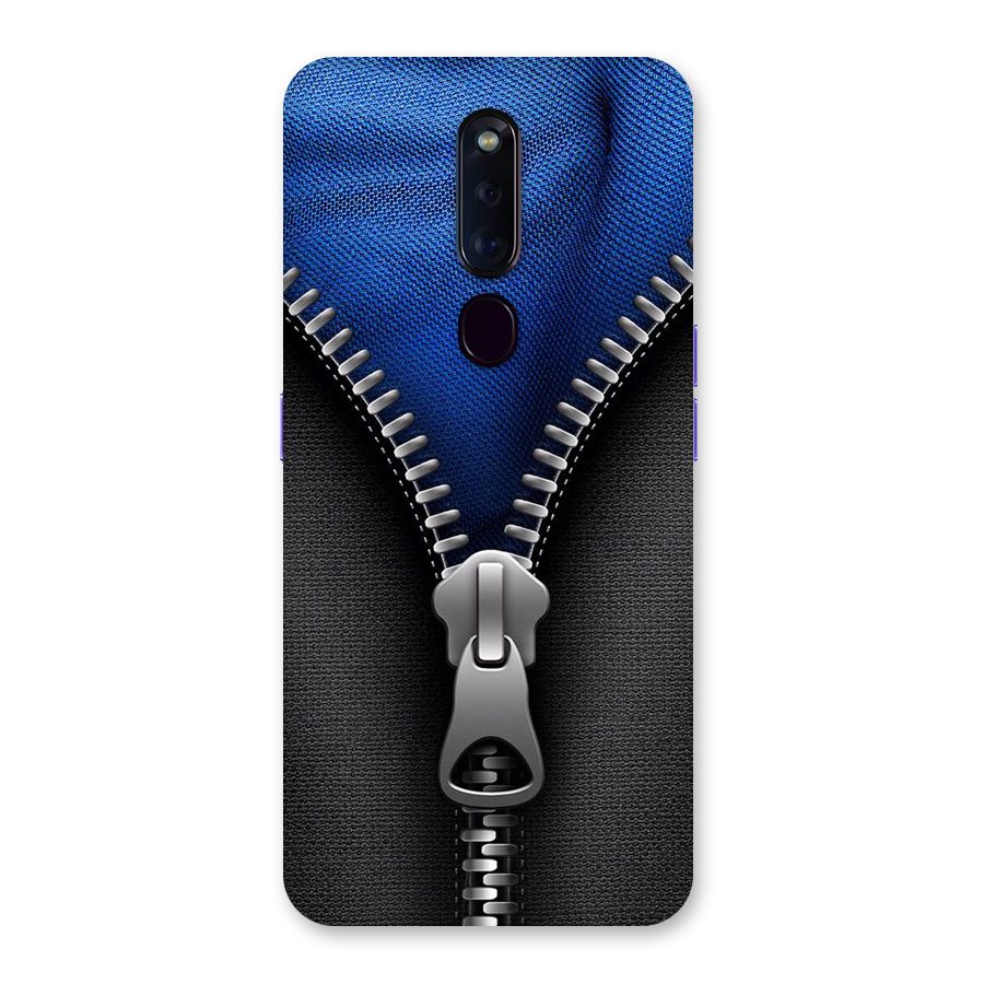 Blue Zipper Back Case for Oppo F11 Pro
