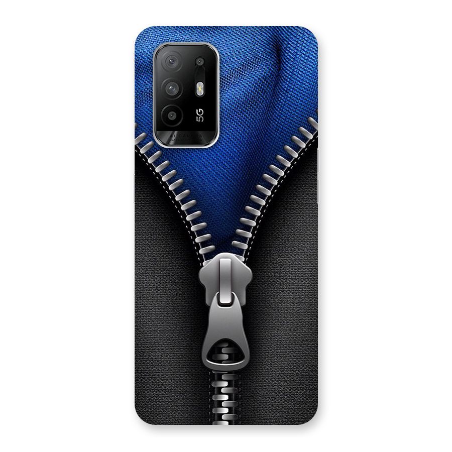 Blue Zipper Back Case for Oppo F19 Pro Plus 5G