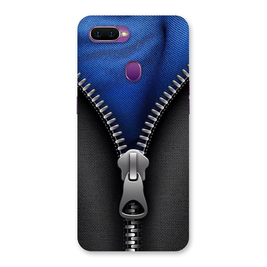 Blue Zipper Back Case for Oppo F9