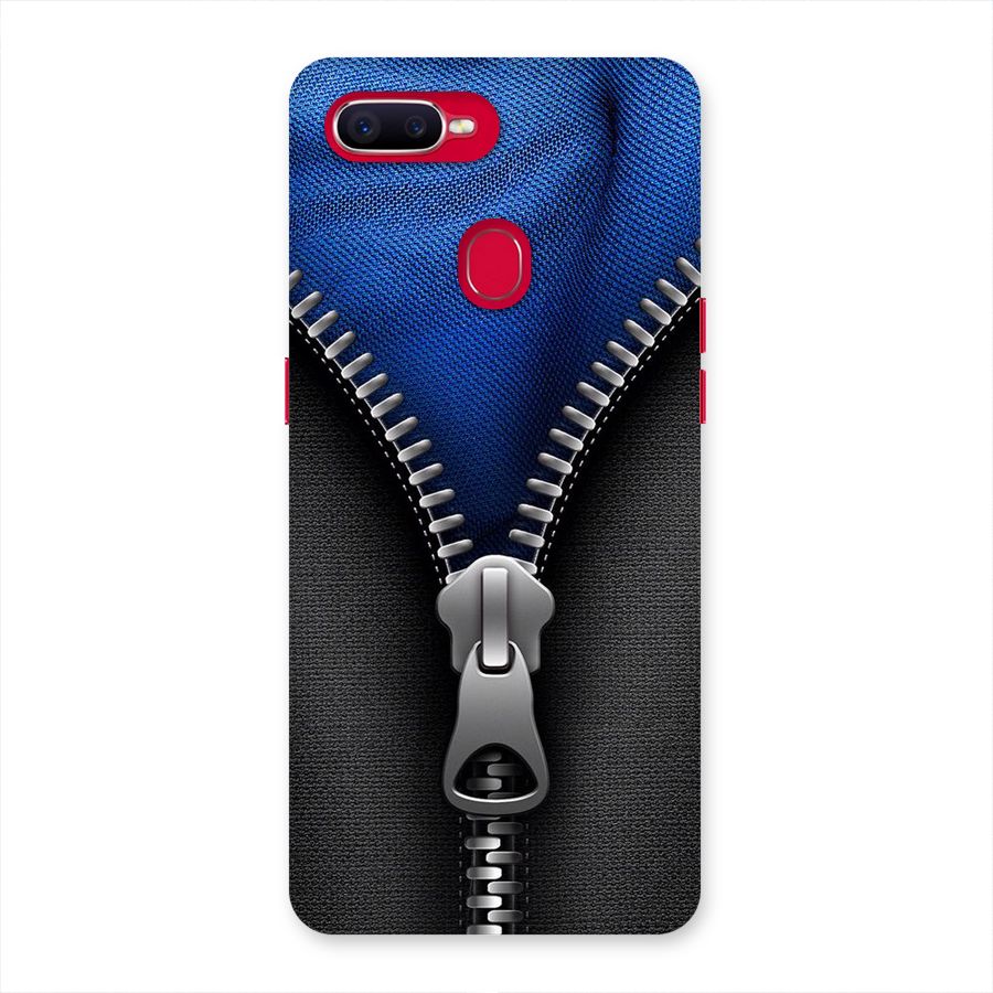 Blue Zipper Back Case for Oppo F9 Pro