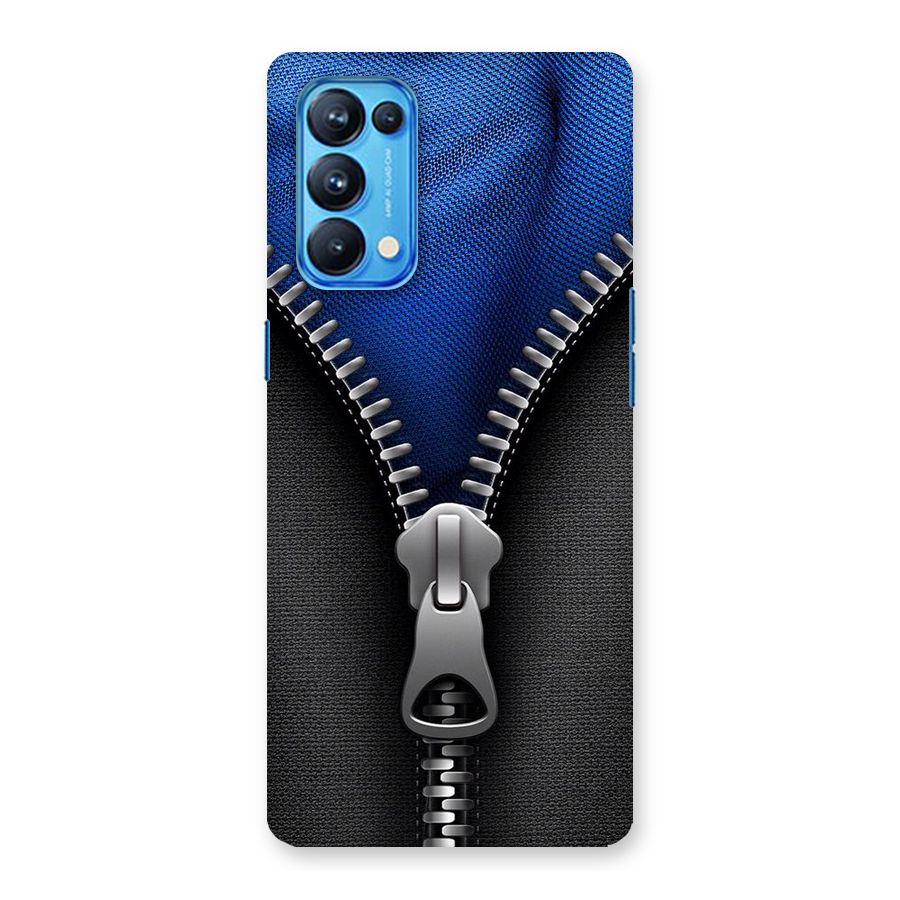Blue Zipper Back Case for Oppo Reno5 Pro 5G