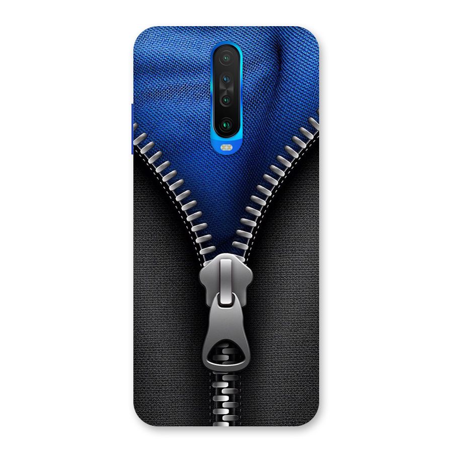 Blue Zipper Back Case for Poco X2