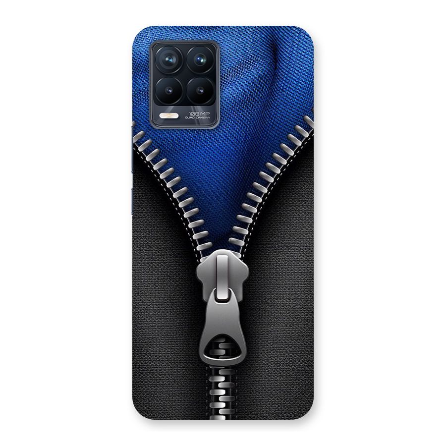 Blue Zipper Back Case for Realme 8 Pro
