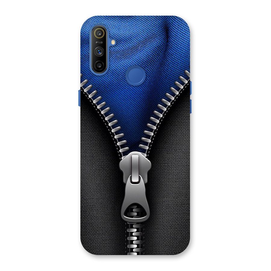 Blue Zipper Back Case for Realme Narzo 10A