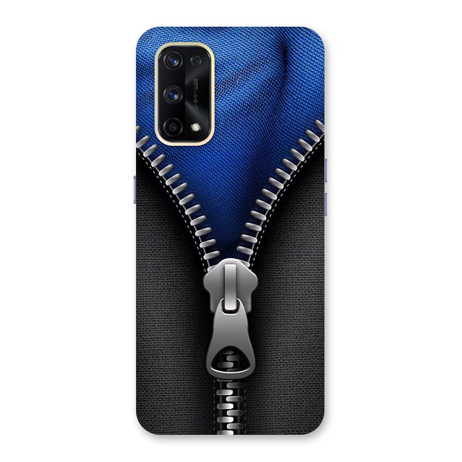Blue Zipper Glass Back Case for Realme X7 Pro