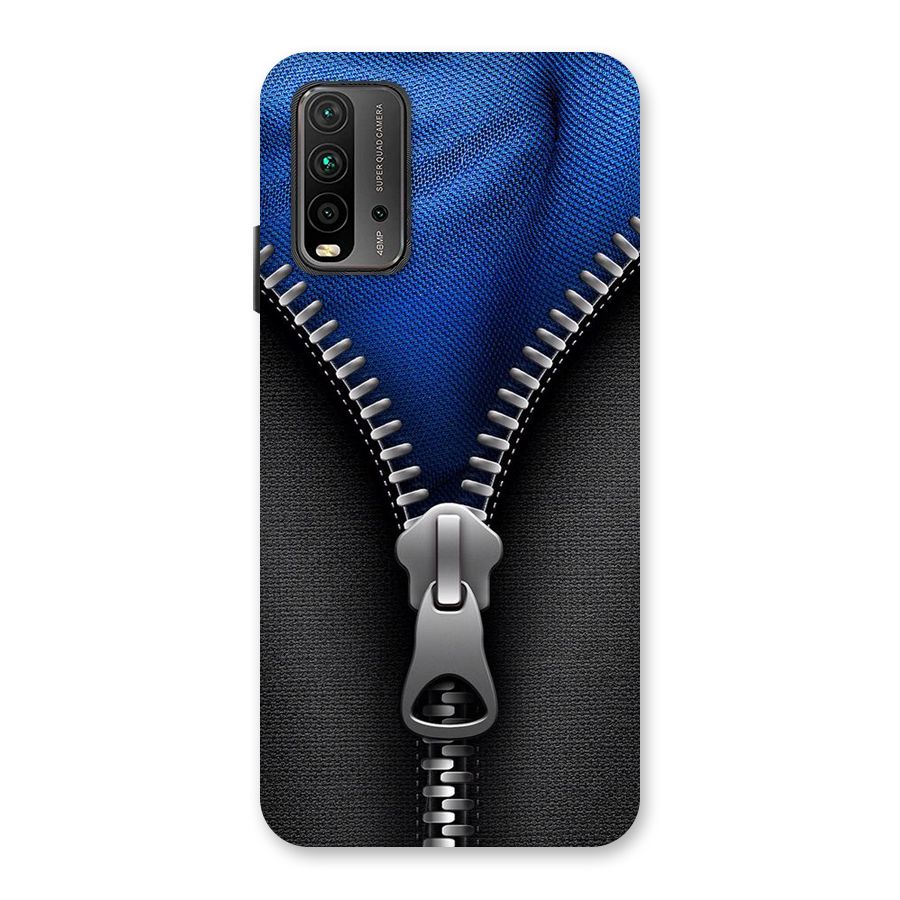 Blue Zipper Back Case for Redmi 9 Power
