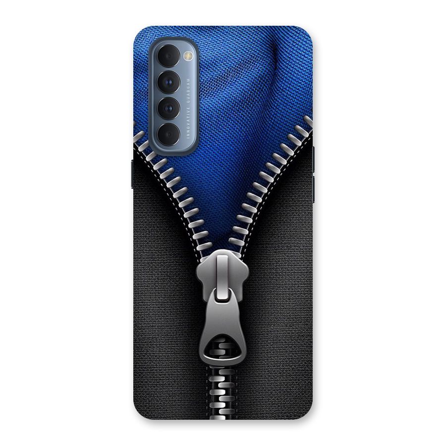 Blue Zipper Back Case for Reno4 Pro
