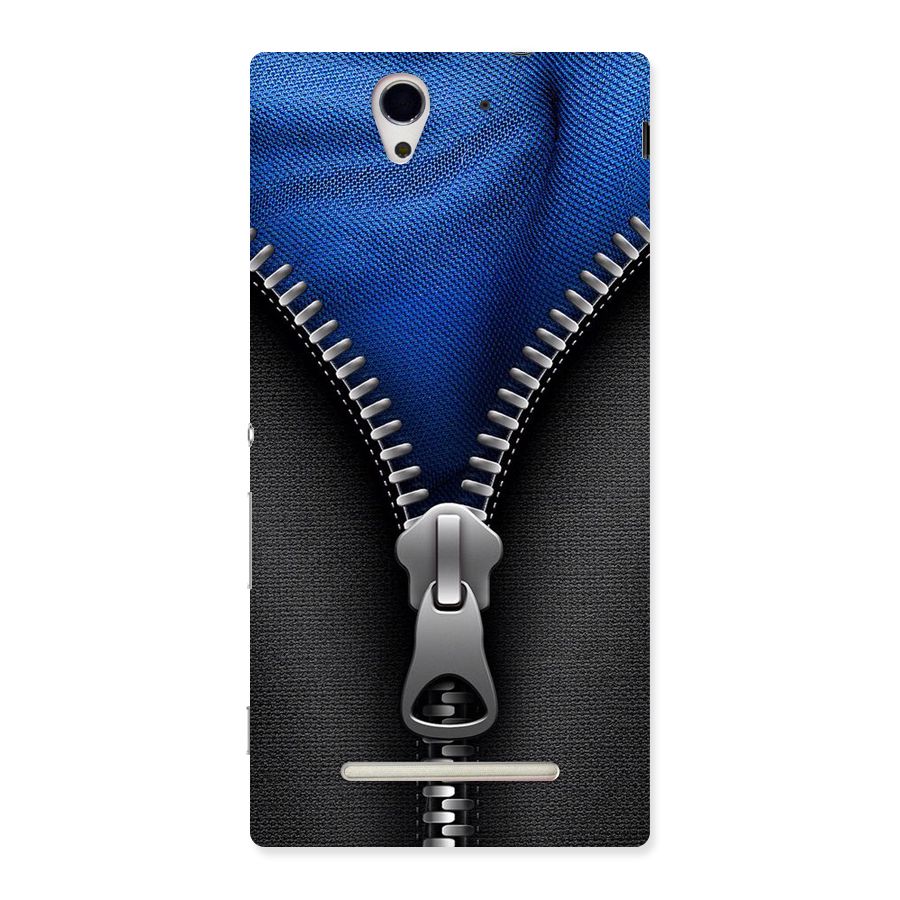 Blue Zipper Back Case for Sony Xperia C3