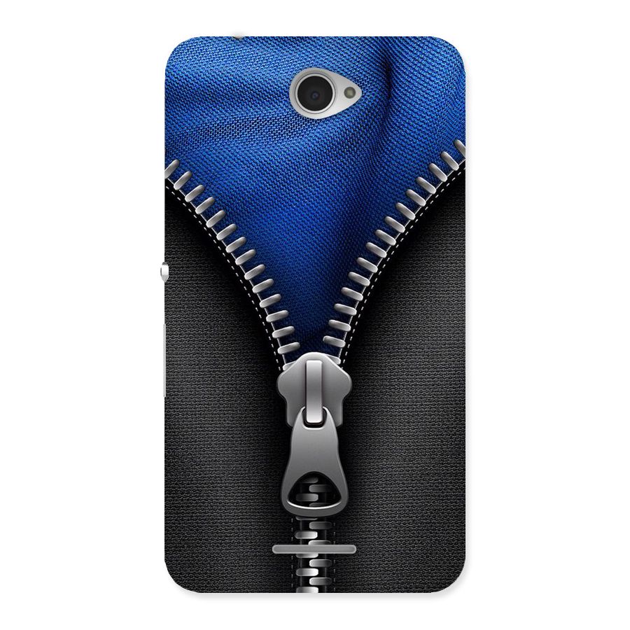 Blue Zipper Back Case for Sony Xperia E4