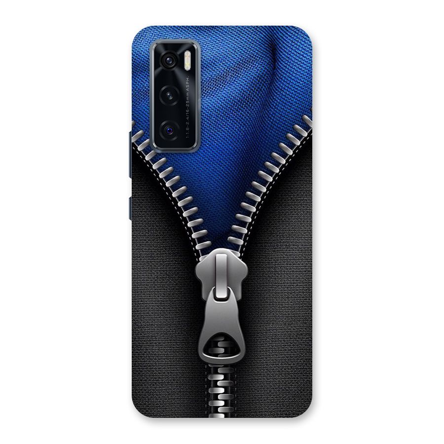 Blue Zipper Back Case for Vivo V20 SE
