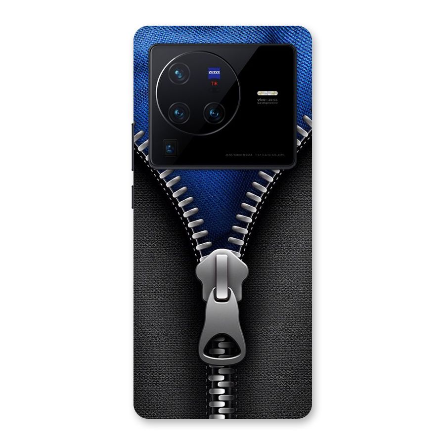 Blue Zipper Back Case for Vivo X80 Pro