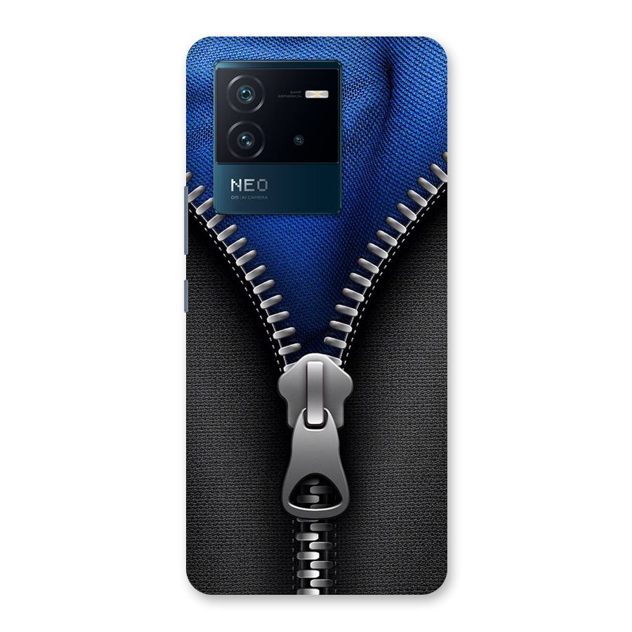 Blue Zipper Back Case for Vivo iQOO Neo 6 5G