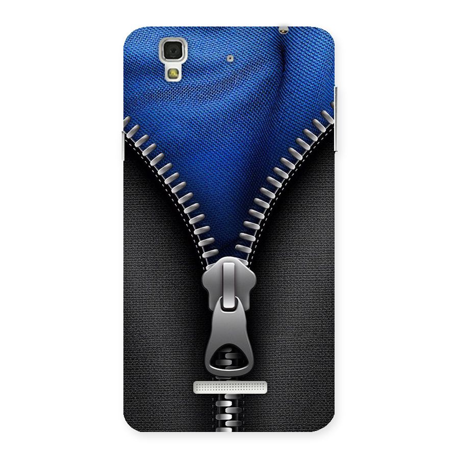 Blue Zipper Back Case for Yu Yureka