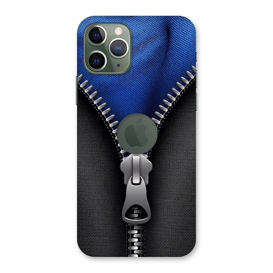 Blue Zipper Back Case for iPhone 11 Pro Logo  Cut