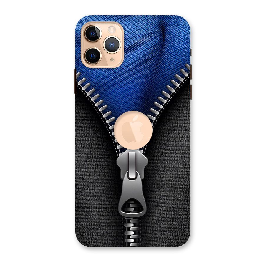Blue Zipper Back Case for iPhone 11 Pro Max Logo Cut