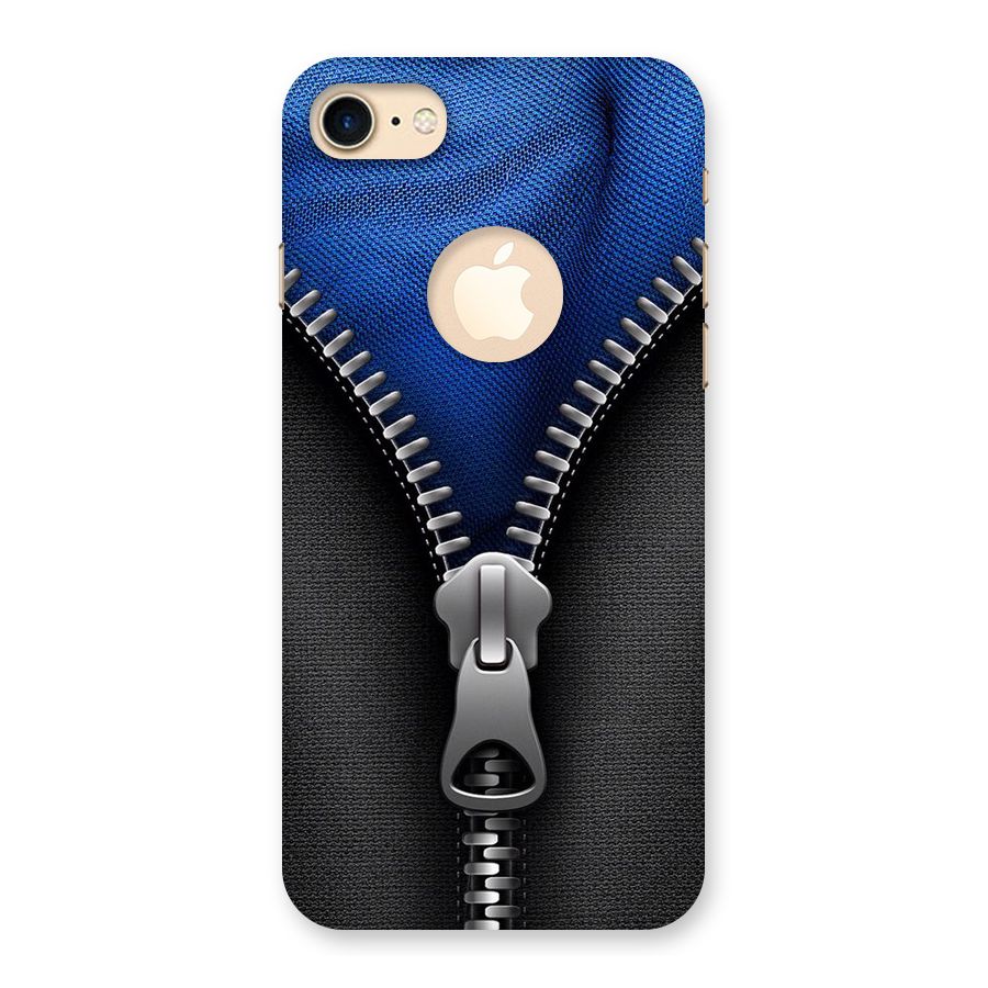 Blue Zipper Back Case for iPhone 7 Logo Cut