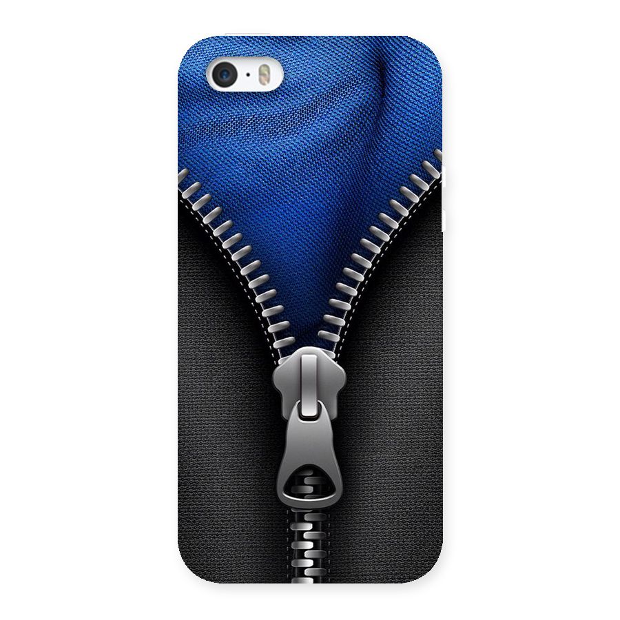 Blue Zipper Back Case for iPhone SE
