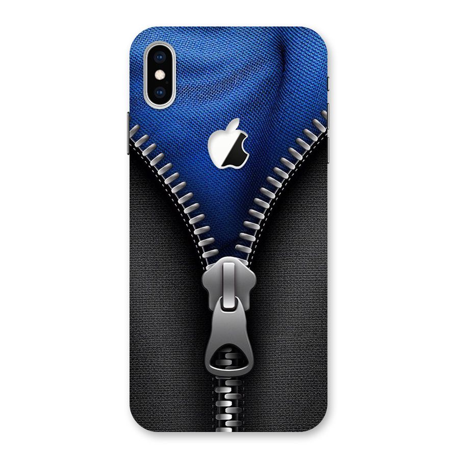 Blue Zipper Back Case for iPhone XS Max Apple Cut