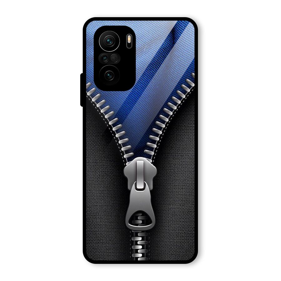 Blue Zipper Glass Back Case for Mi 11x