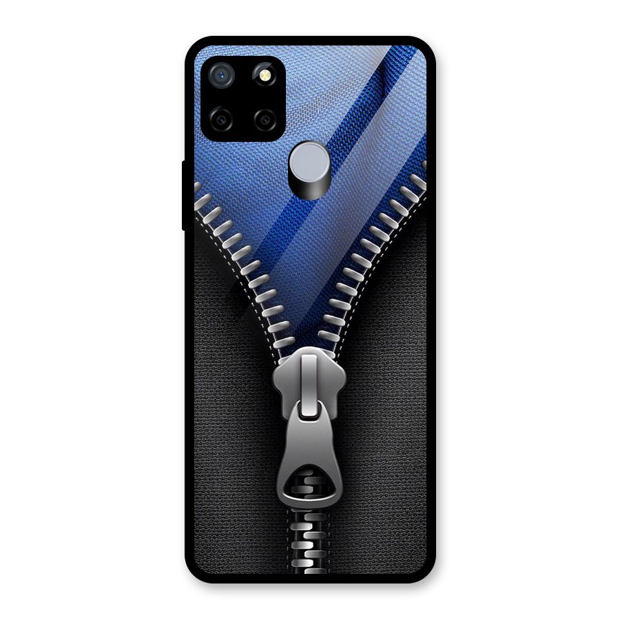 Blue Zipper Glass Back Case for Realme C12