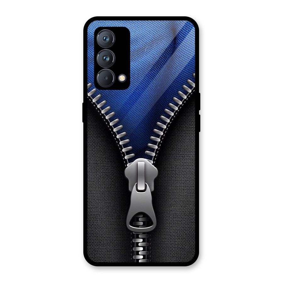 Blue Zipper Glass Back Case for Realme GT Master Edition