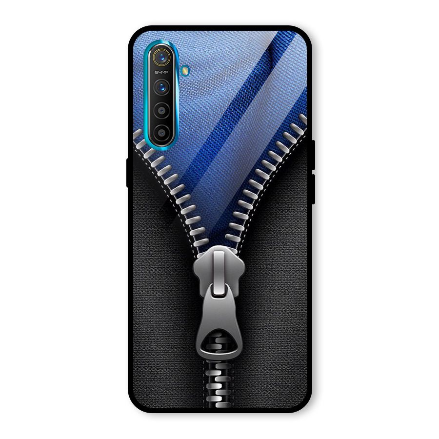 Blue Zipper Glass Back Case for Realme X2