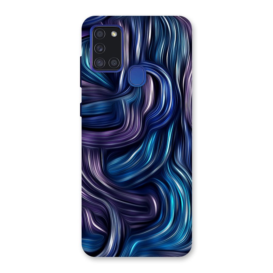 Blue and Purple Oil Paint Back Case for Galaxy A21s