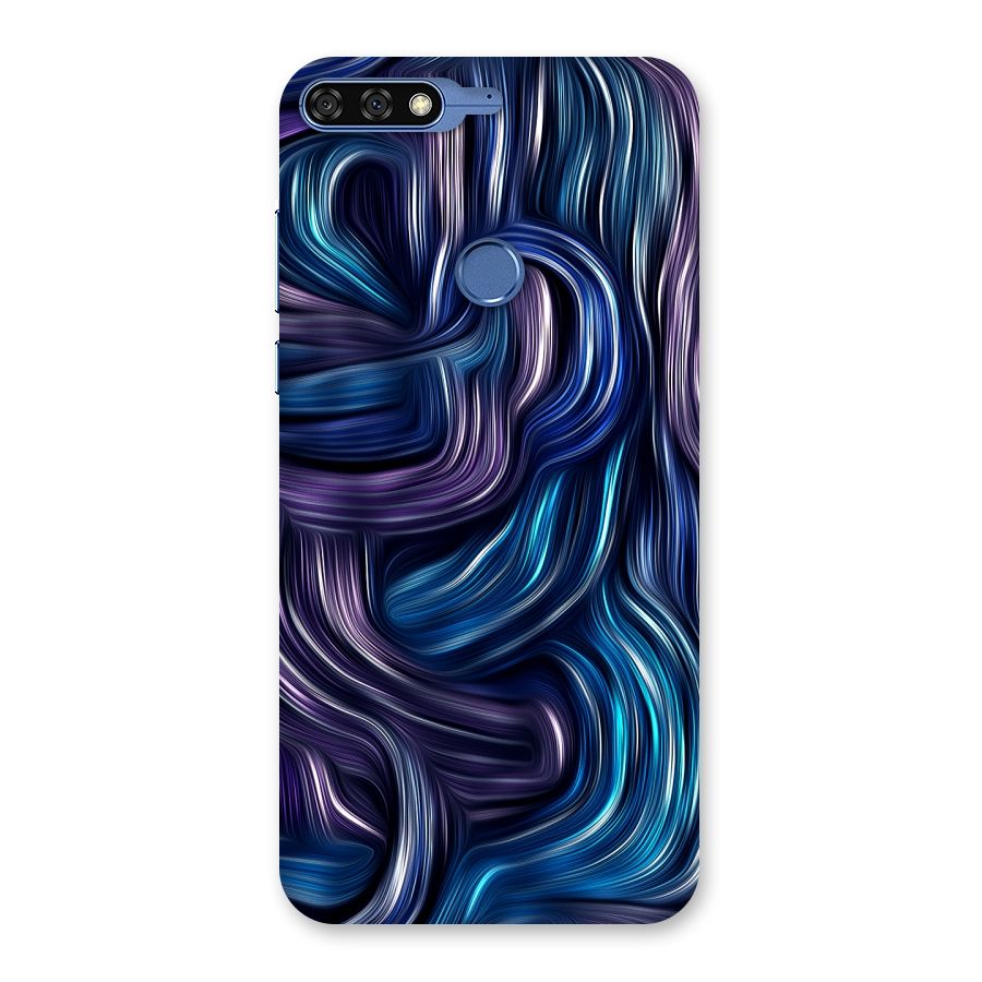 Blue and Purple Oil Paint Back Case for Honor 7C