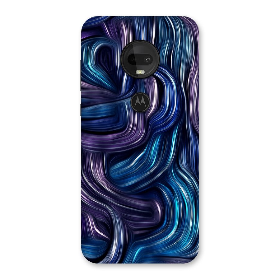 Blue and Purple Oil Paint Back Case for Moto G7
