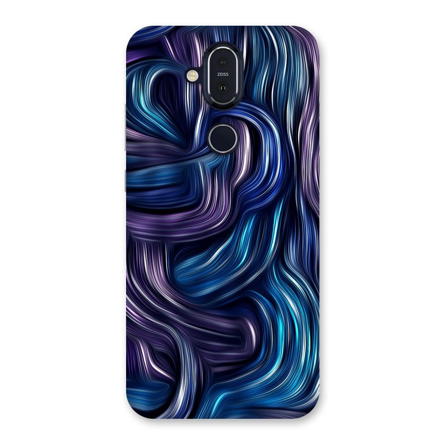 Blue and Purple Oil Paint Back Case for Nokia 8.1