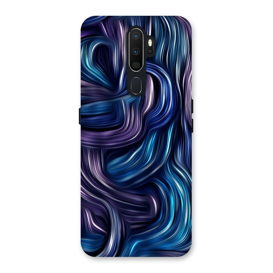 Blue and Purple Oil Paint Back Case for Oppo A5 (2020)