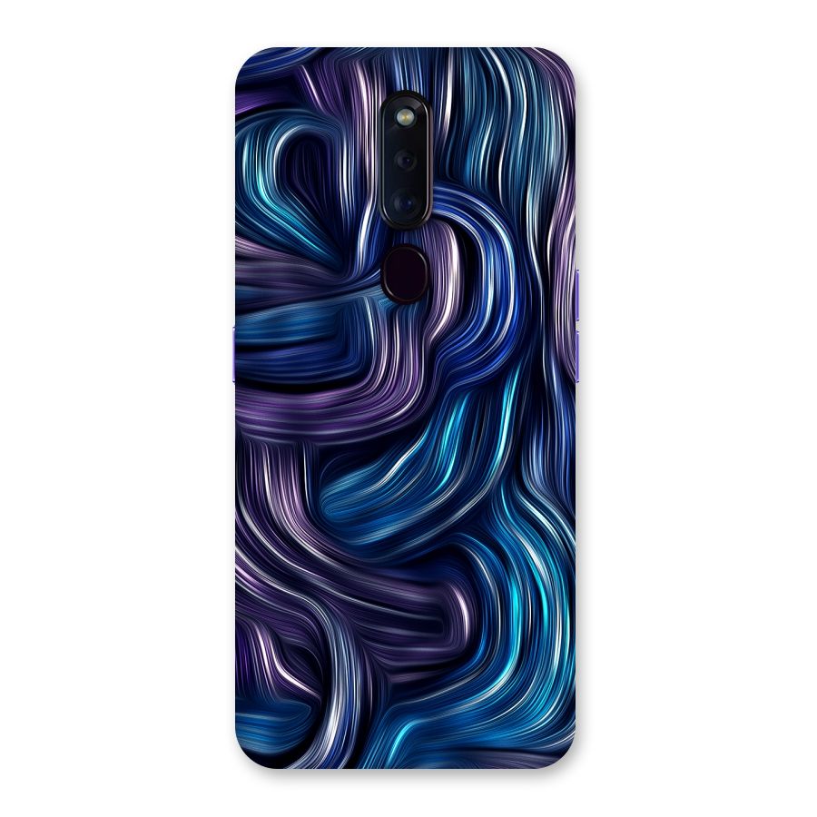 Blue and Purple Oil Paint Back Case for Oppo F11 Pro