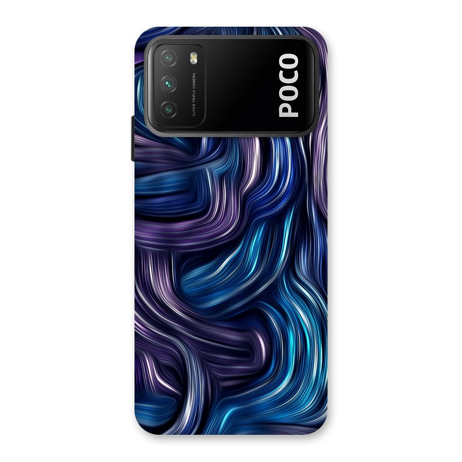 Blue and Purple Oil Paint Back Case for Poco M3