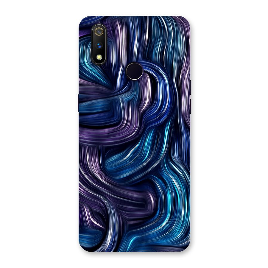 Blue and Purple Oil Paint Back Case for Realme 3 Pro