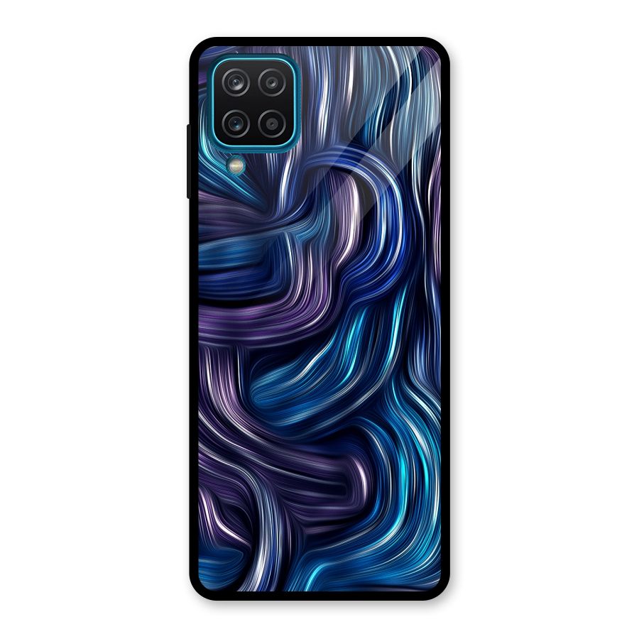 Blue and Purple Oil Paint Glass Back Case for Galaxy A12