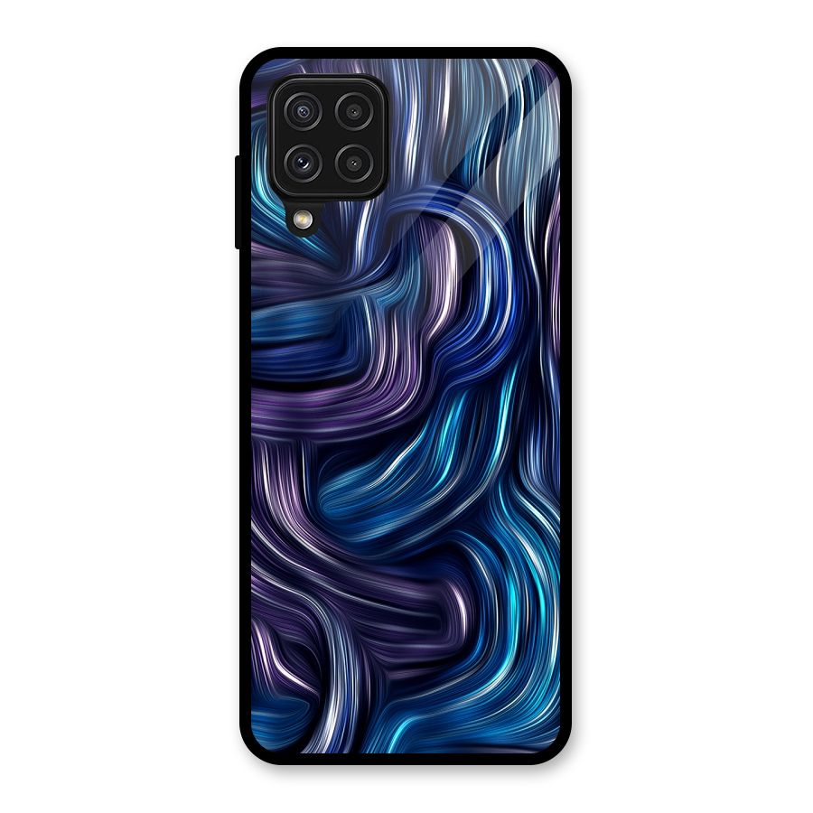 Blue and Purple Oil Paint Glass Back Case for Galaxy A22 4G