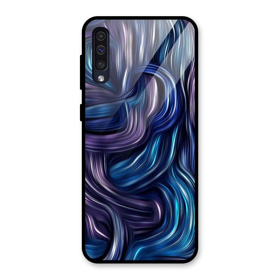 Blue and Purple Oil Paint Glass Back Case for Galaxy A30s