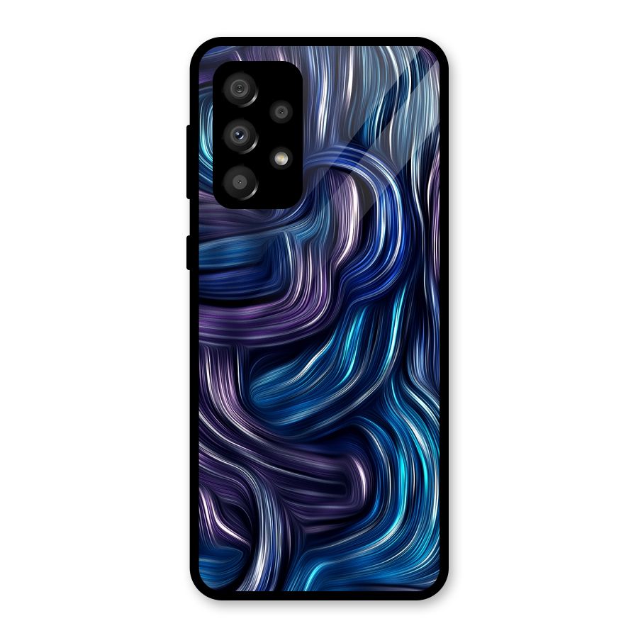 Blue and Purple Oil Paint Glass Back Case for Galaxy A32
